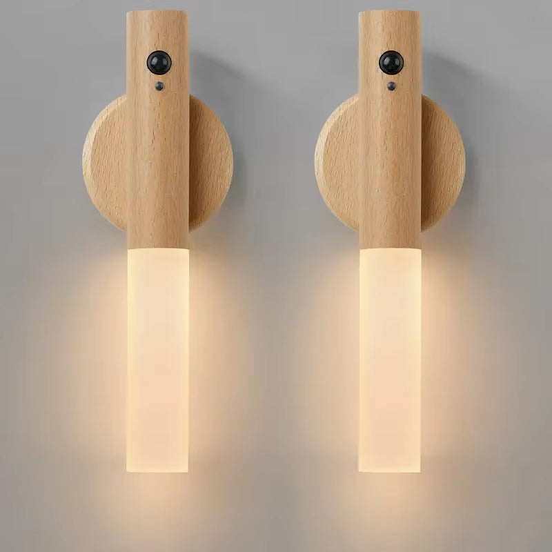 Smart Motion Sensor Night Light LED Rechargeable Magnetic Wall Lamp Portable for Hallway Bedroom Stairs Bathroom Cabinets Decor