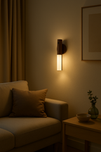 Magnetic Motion Sensor LED Night Light – Rechargeable Wooden Wall Lamp