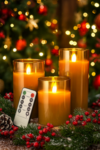 Flameless LED Candle Set with Remote Timer – Warm Yellow Acrylic Candles for Home Décor