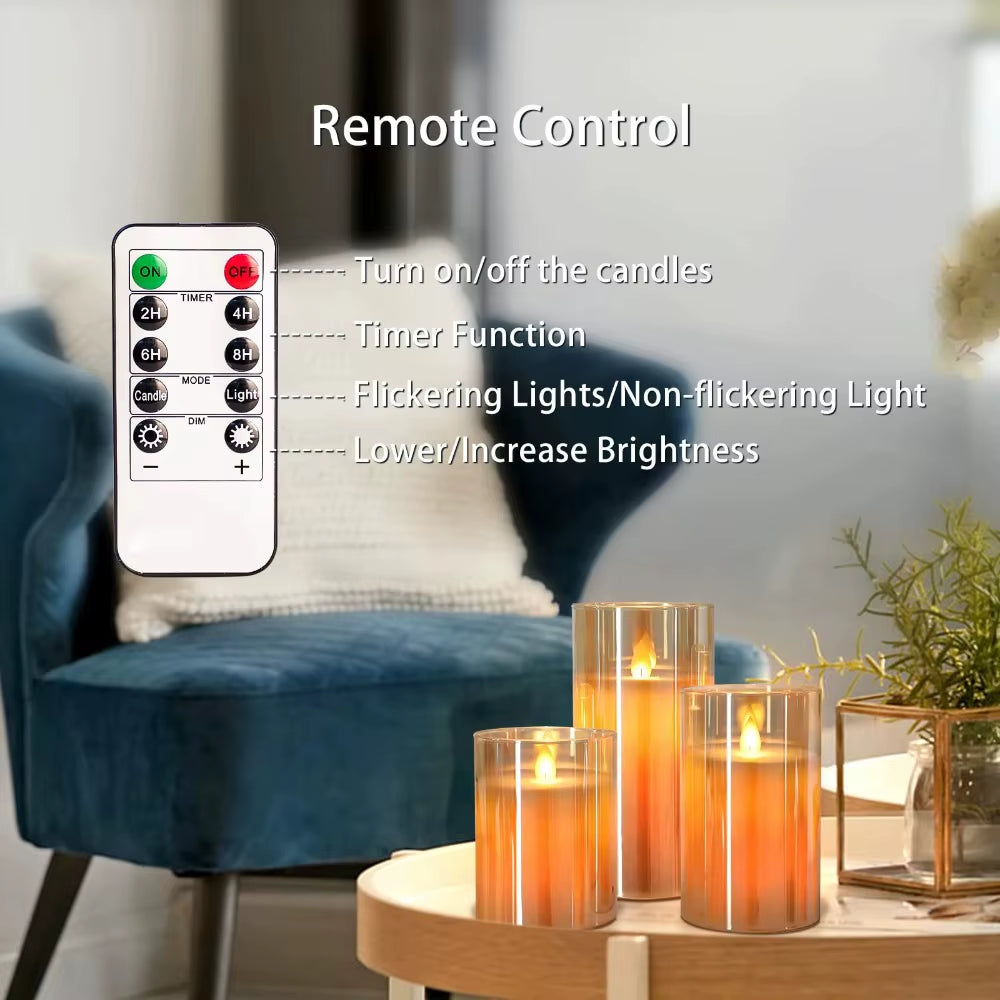 LED Lights Electronic Candles LED Candle Decorations Acrylic Candles Complete Set of Remote Control Timers Christmas and Wedding