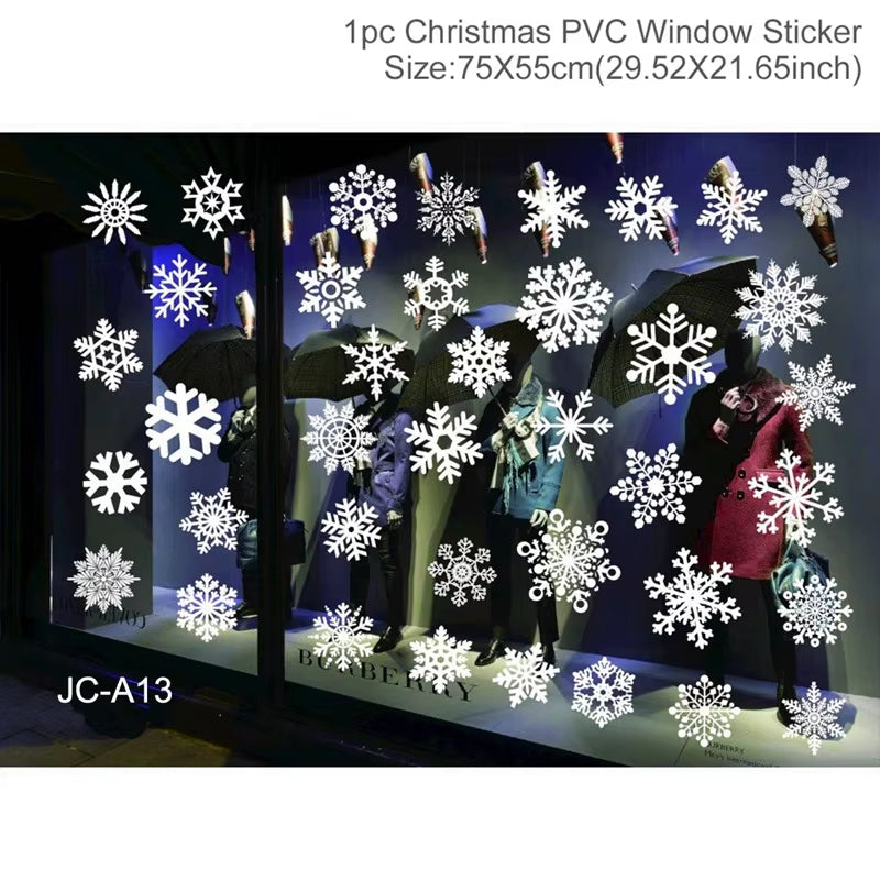 Christmas Window Stickers Christmas Wall Sticker Kids Room Wall Decals Merry Christmas Decorations for Home New Year Stickers