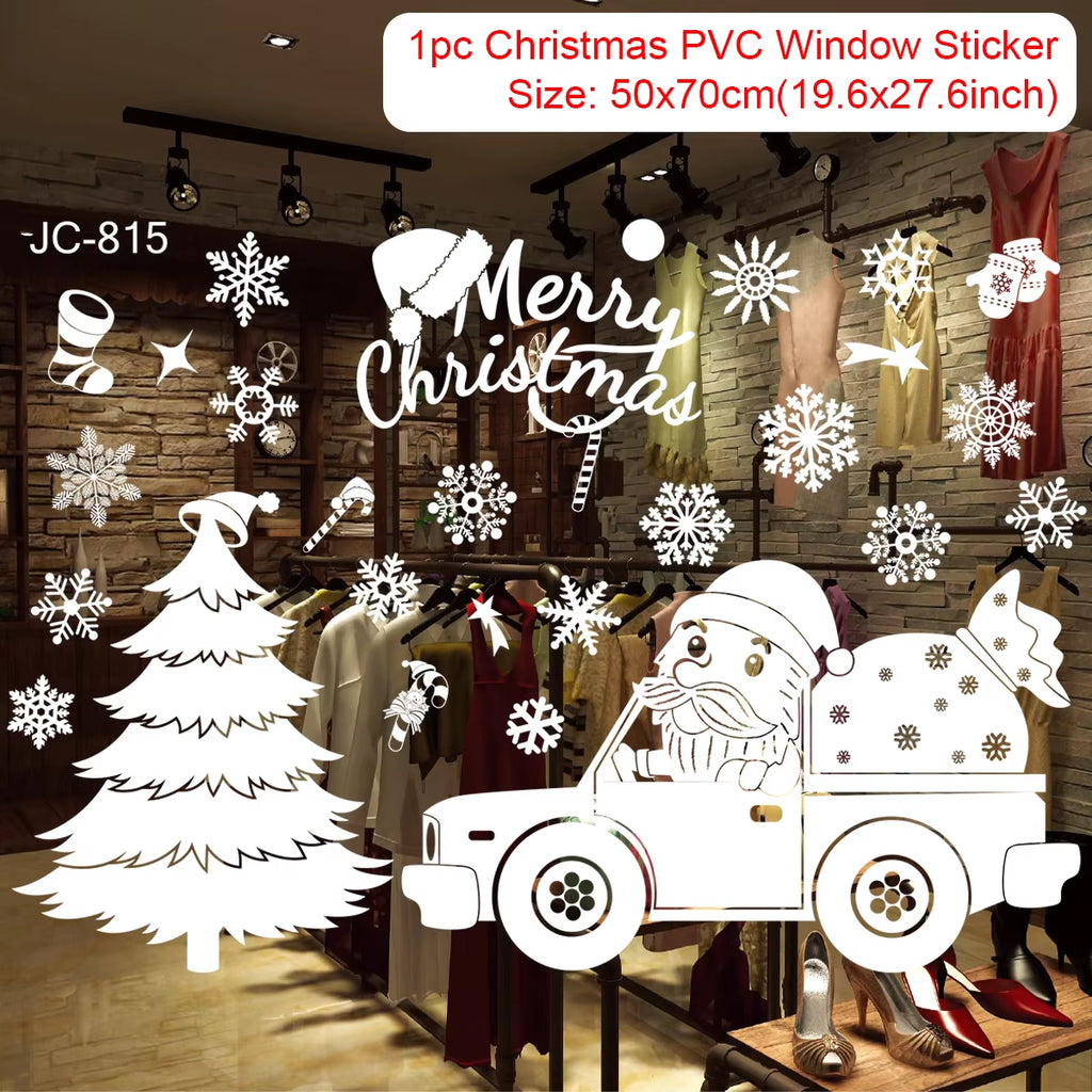 Christmas Window Stickers Christmas Wall Sticker Kids Room Wall Decals Merry Christmas Decorations for Home New Year Stickers